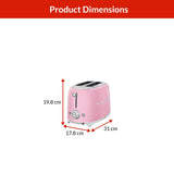 Smeg 50's Retro Style Wide Slot Pop Up Electric Toaster with 6 Settings, 2-Slice, Pink