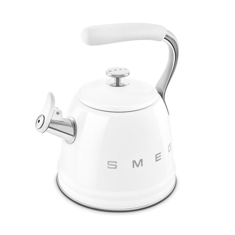 SMEG Traditional Stove Top Whistling Kettle, White, 2.3-L M9