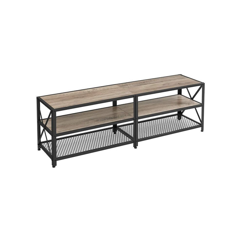Songmics Home 70-in 3-Tier Industrial Greige/Black TV Stand A6