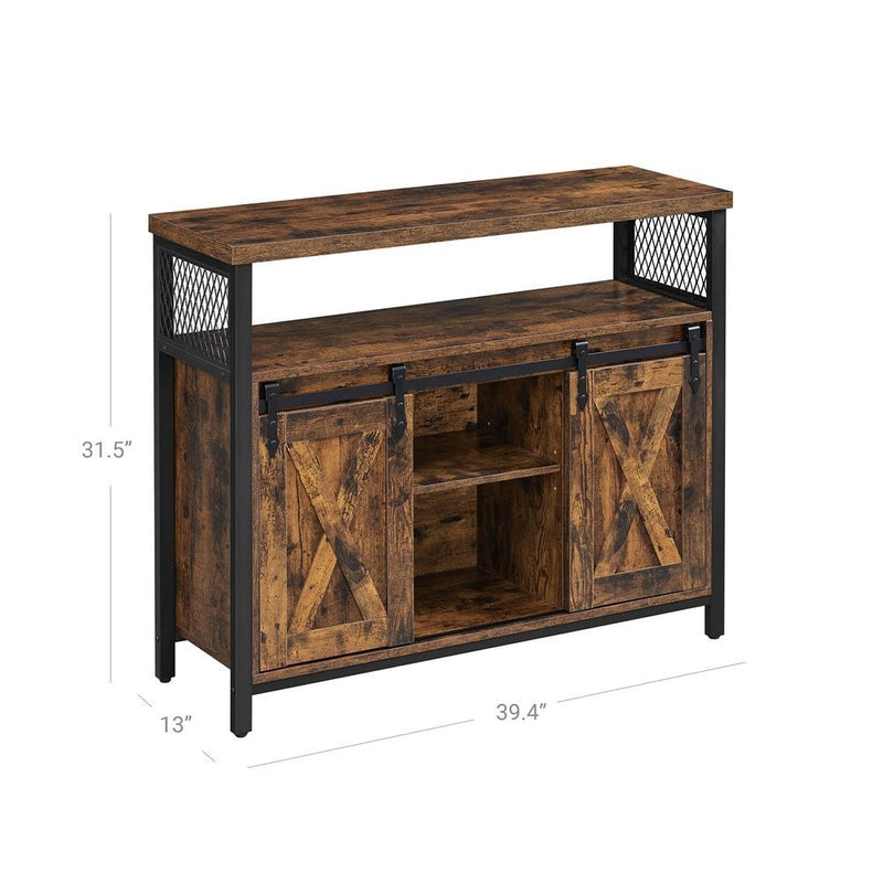 Songmics Home Brown Buff Sideboard Storage with Sliding Doors D6