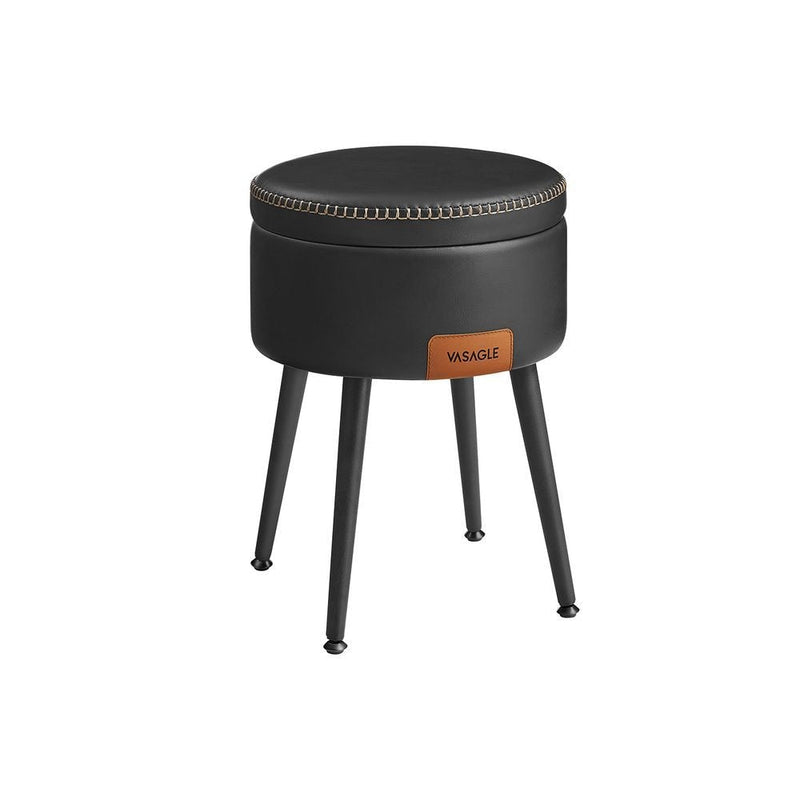 Songmics Home Ink Black Storage Stool with Footrest V1