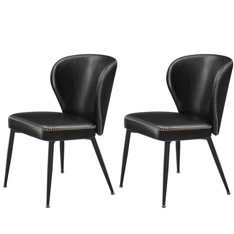 Songmics Home Mid-Century Modern Black Dining Chairs Set, 2-pk Q7