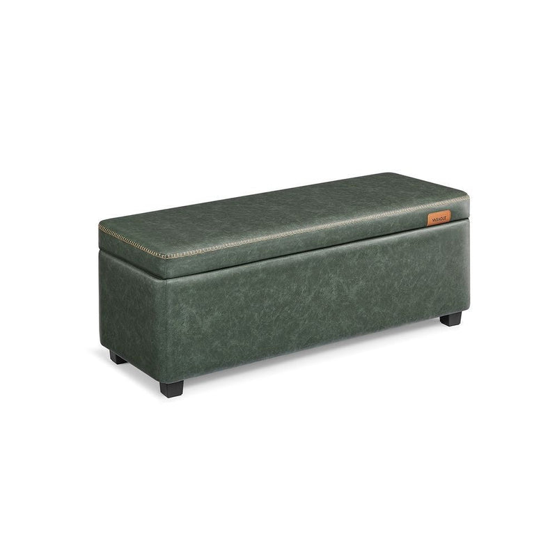 Songmics Home Mid-Century Modern Green Storage Ottoman W6