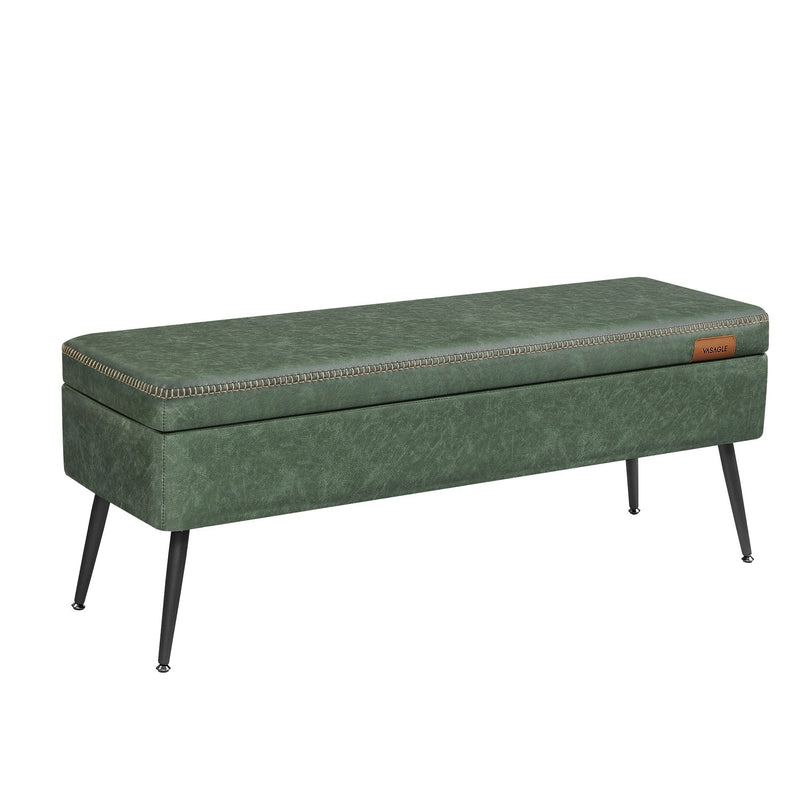 Songmics Home Modern Forest Green Ottoman Storage Bench A6