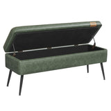 Songmics Home Modern Forest Green Ottoman Storage Bench