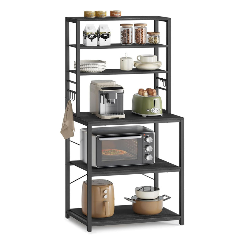 Songmics Home Oak/White Baker's Rack with Charging Station S9