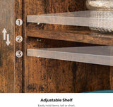 Songmics Home Rustic Brown Cabinet with Sliding Door