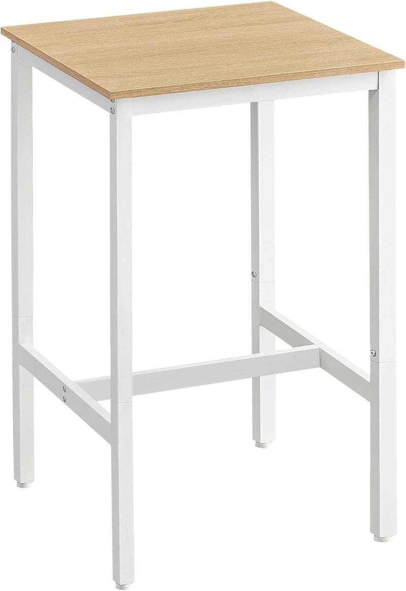 Songmics Home Square White/Oak Bar Table with Steel Frame E4