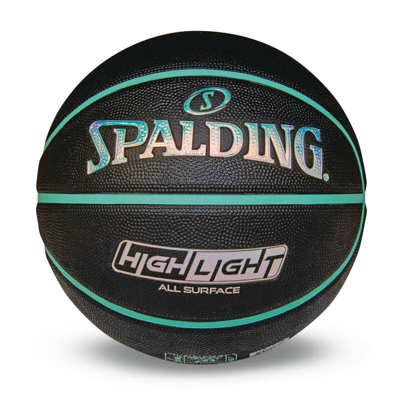 Spalding Highlight Foil Basketball, Black/Mint, Size 7 Q0