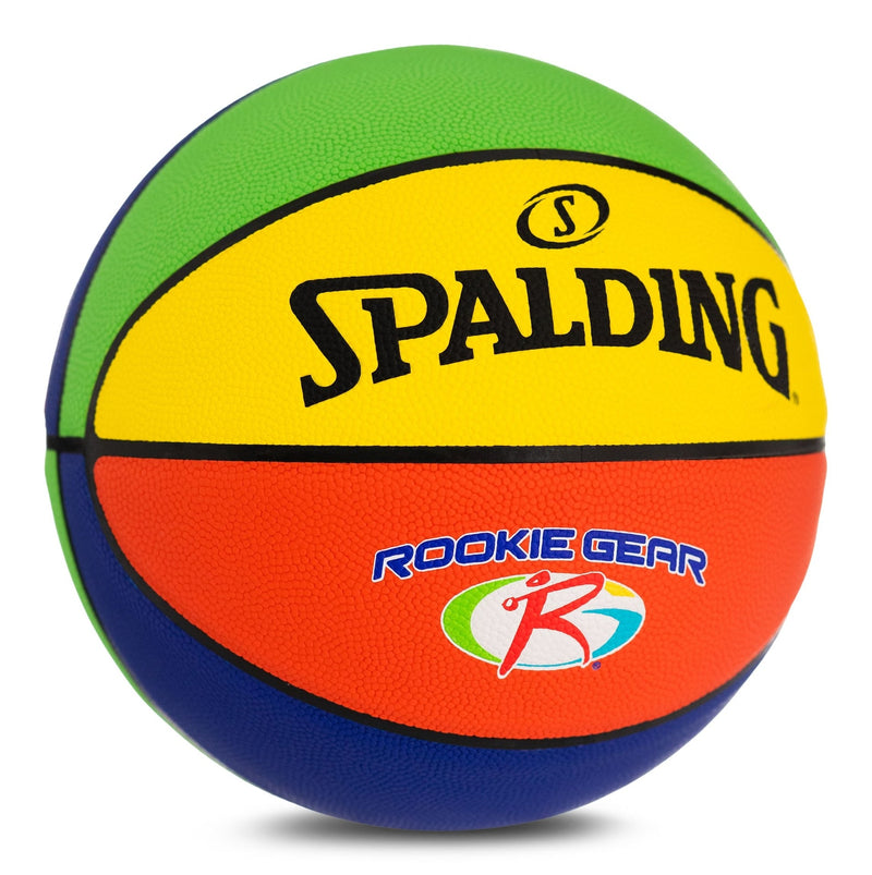 Spalding Rookie Gear Youth Kids' Indoor/Outdoor Multi-Colour Composite Basketball, Size 5 (27.5-in) S8