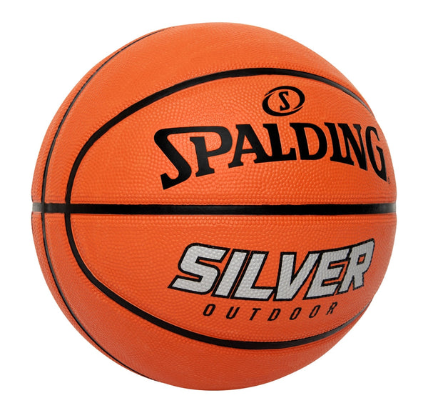 Spalding Silver Outdoor Rubber Basketball, Official Size 7 (29.5-in), Orange O1