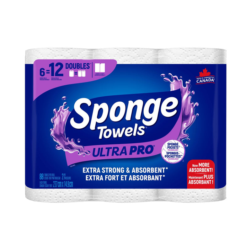 SpongeTowels Utra Pro Double Roll Paper Towel, 6-pk X8