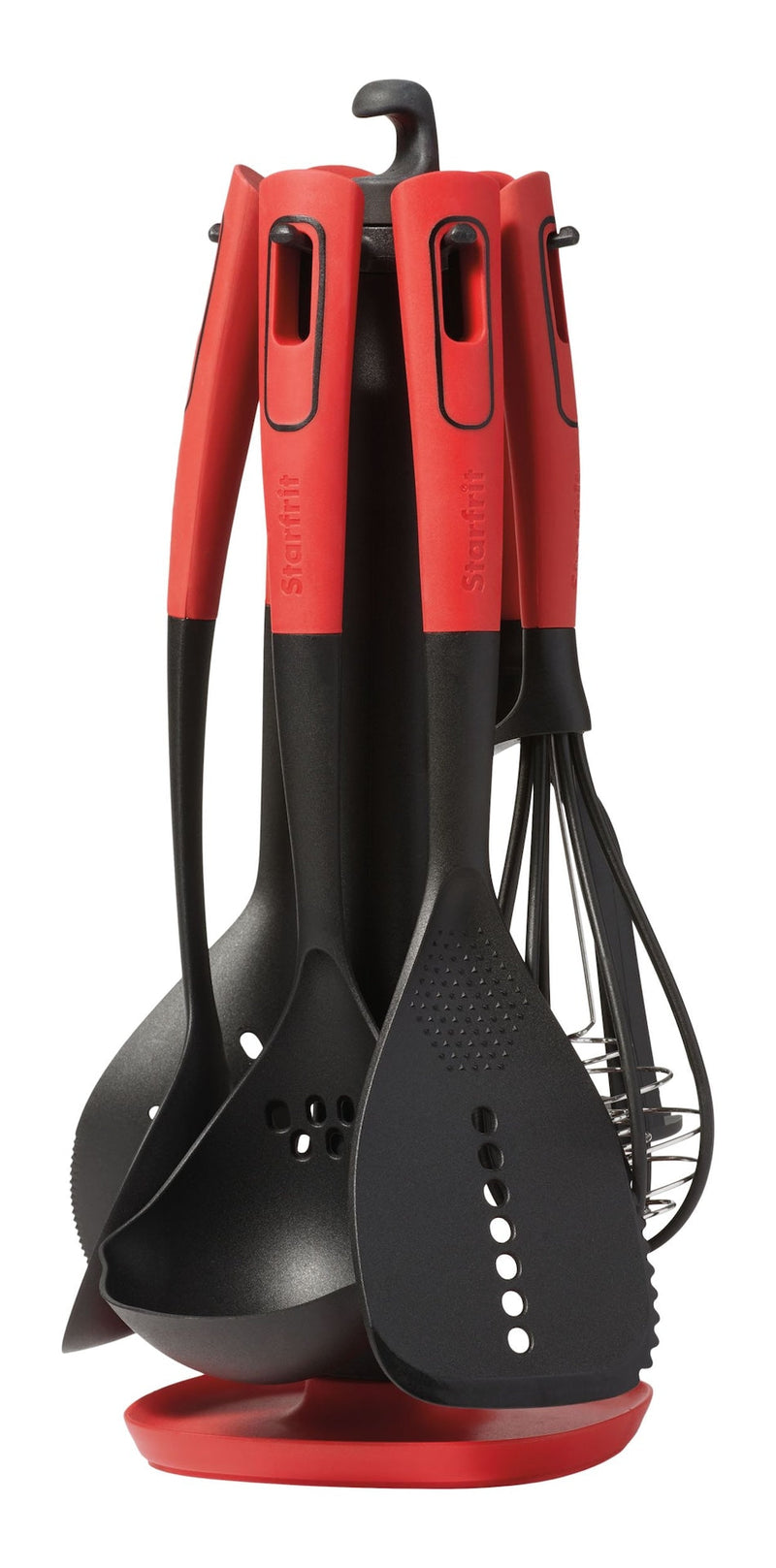 Starfrit Mixed Kitchen Utensil Set with Nylon Heads and Swivel Holder, 6-pc W4