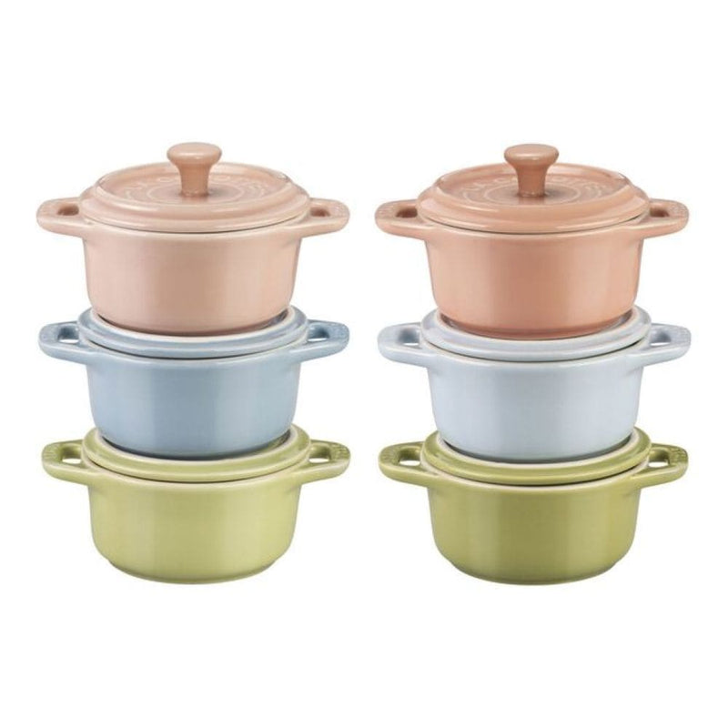 Staub Non-Stick Ceramic Mini Macaron Cocotte Set, 6-pc F3