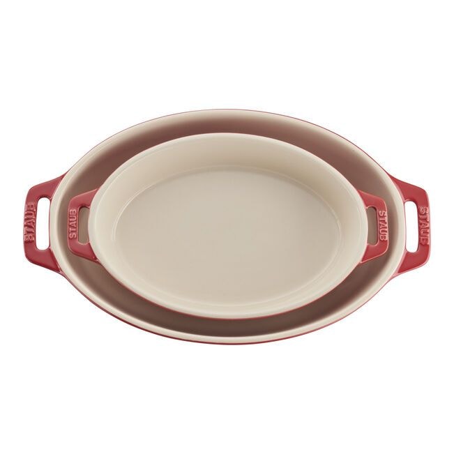 Staub Oval 2 piece Baking Set Cherry H4