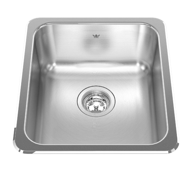 Steel Queen Drop In Single Stainless Steel Sink, 16.13x18.13-in L8
