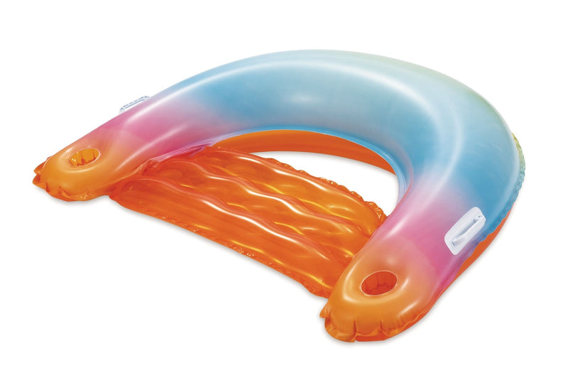 Stella and Finn Sunset Inflatable Ombre Pool Floating Chair with Cup Holders, Multi-Colour K7