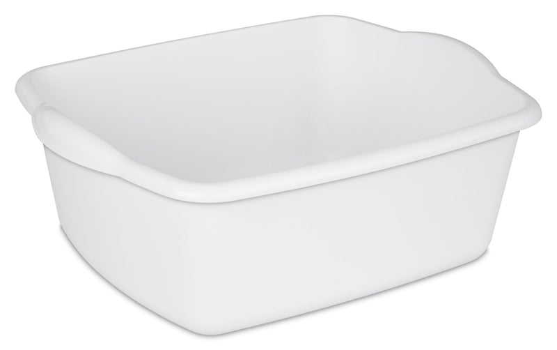 Sterilite Plastic Kitchen Wash Basin/Dish Pan For Home & Camping, White, 12-Quart B9