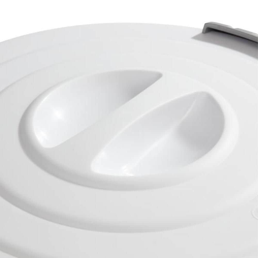 Sterilite Plastic Round Latching Utility Garbage Can, White, 23-L