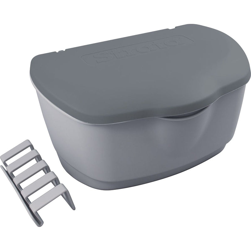 Strata Plastic Clothespin Box, Grey P4