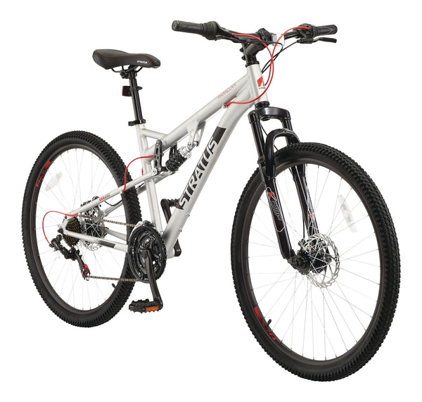 Stratus Parallax Dual-Suspension Mountain Bike, 27.5-in Wheel, Silver J7