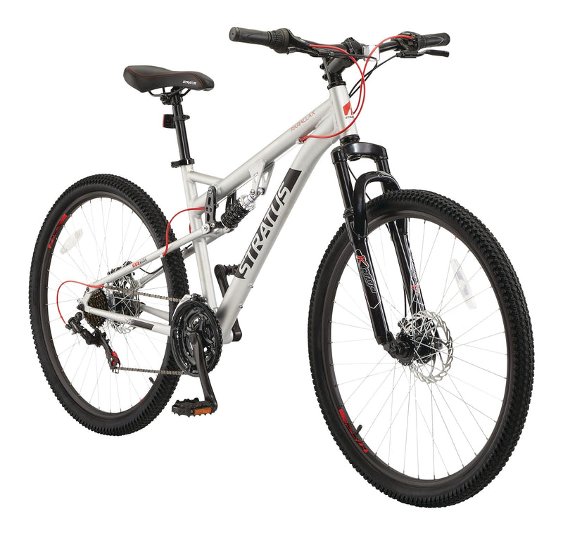 Stratus Parallax Dual-Suspension Mountain Bike, 27.5-in Wheel, Silver J7