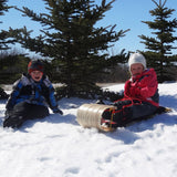 Streamridge Grizzly Kids' Traditional Vintage Wooden Winter Toboggan Sled & Seat Pad, 4-ft