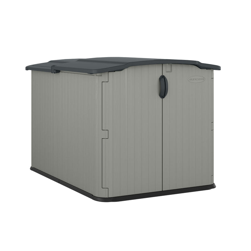 Suncast Glidetop 98-cu-ft Dove Grey Horizontal Shed W3