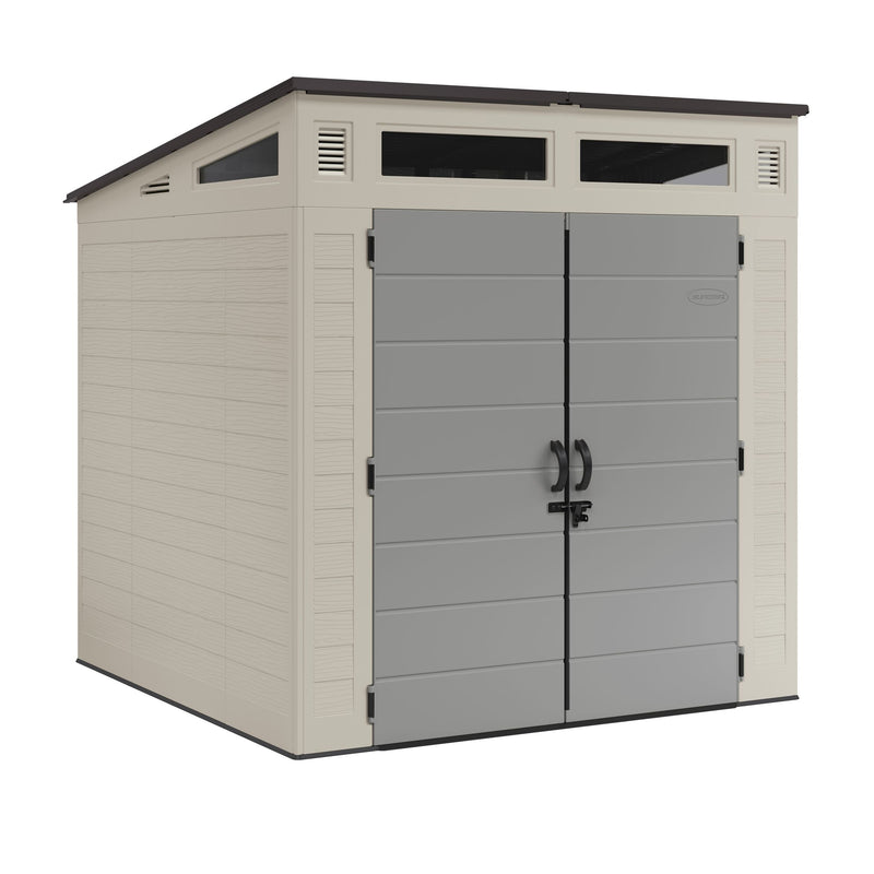 Suncast Modernist 7x7-ft Vanilla/Dove Grey Storage Shed D9