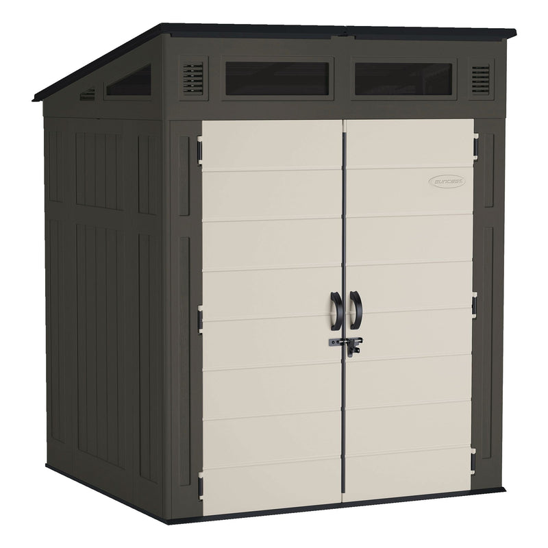 Suncast Modernist Outdoor Storage Shed, Grey, 6-ft x 5-ft X4