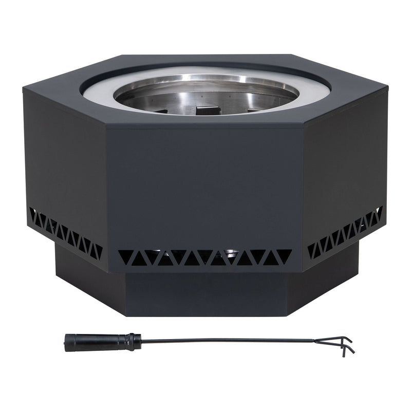 Sunjoy Lawrence Hexagonal Low Smoke Firepit, 28-in R8