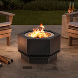 Sunjoy Lawrence Hexagonal Low Smoke Firepit, 28-in