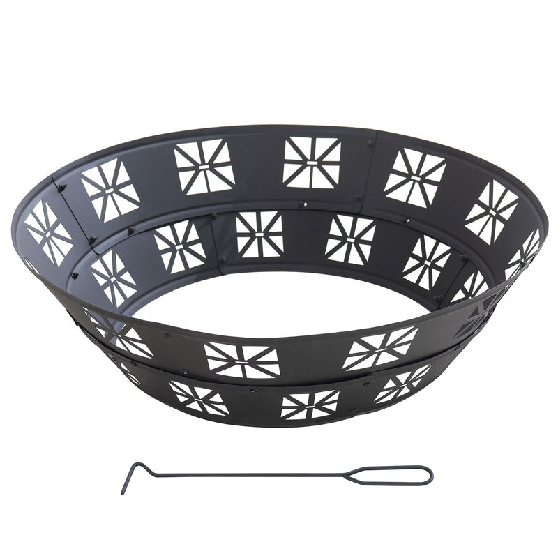 Sunjoy Shelton Fire Ring, Black M2
