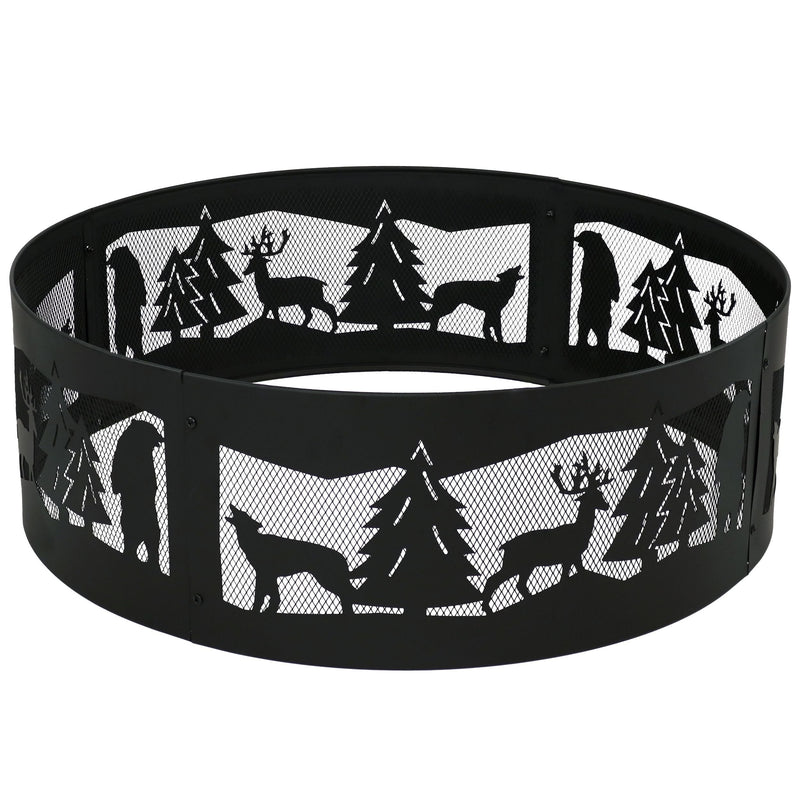 Sunnydaze Decor Forest Wilderness Fire Ring, 36-in V2