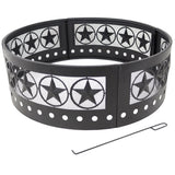 Sunnydaze Décor Heavy-Duty Steel Cut Out Campfire Ring, 36-in
