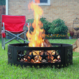 Sunnydaze Décor Heavy-Duty Steel Cut Out Campfire Ring, 36-in