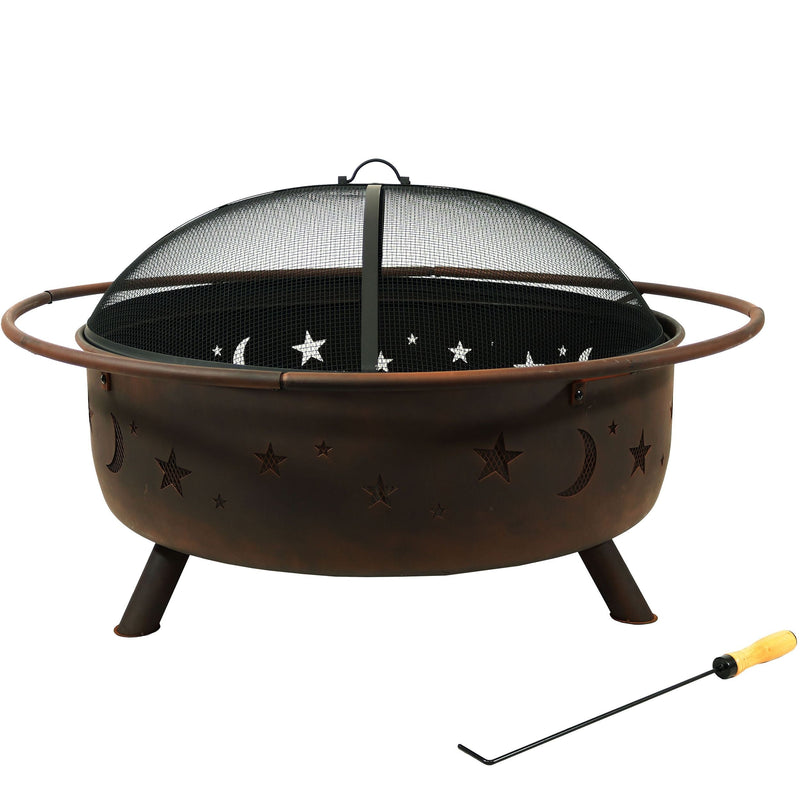 Sunnydaze Décor Steel Cosmic Fire Pit, Extra-Large, 42-in T8