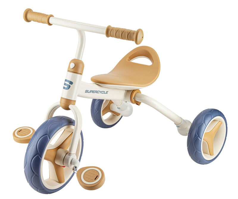 Supercycle 2-in-1 Toddlers & Kids' Tricycle with Detachable Pedals, 8-in, Beige M6