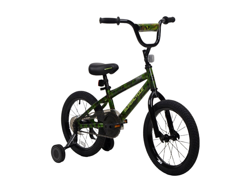 Supercycle Youth Bike with Hi-Ten Steel Frame, 16-in, Camo F3