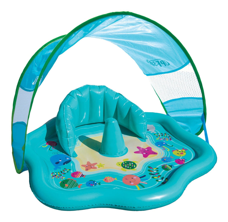 Swim School Inflatable Baby Splash Mat with Canopy, 28-in, Ages 6-18m L7
