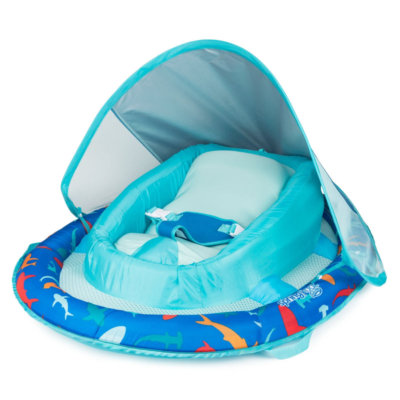 Swimways Floating UV-Protected Infant Spring Float with Handles & Sunshade, Shark Design, Ages 3-9 months Z1