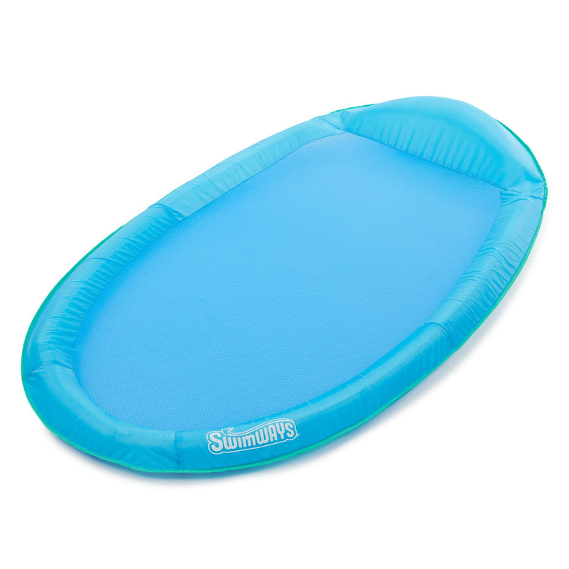 Swimways Inflatable Spring Float Pool Lounger, 66 x 40-in, Blue Q4