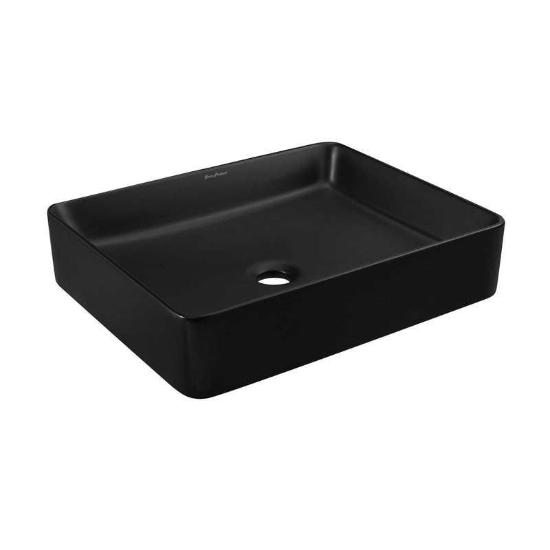 Swiss Madison Concorde Rectangle Ceramic Vessel Sink, Matte Black X2