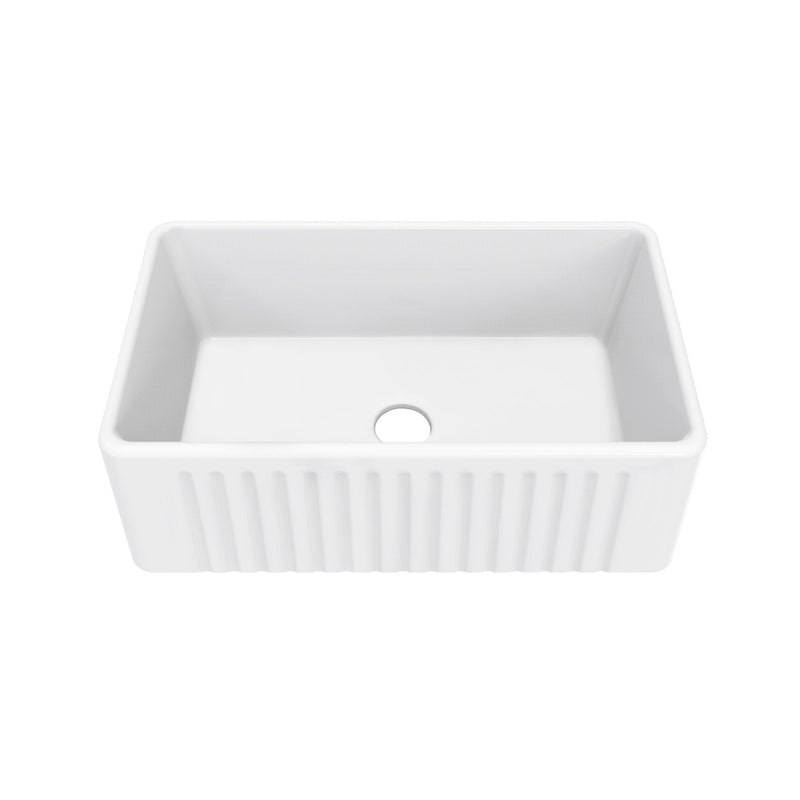 Swiss Madison Delice Ceramic Farmhouse Kitchen Sink with Apron, 30-in x 18-in N9
