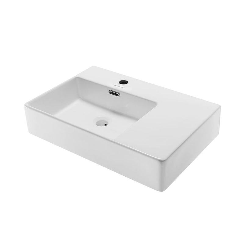 Swiss Madison St. Tropez Ceramic Wall Hung Sink with Left Side Faucet Mount, 24-in x 18-in L2