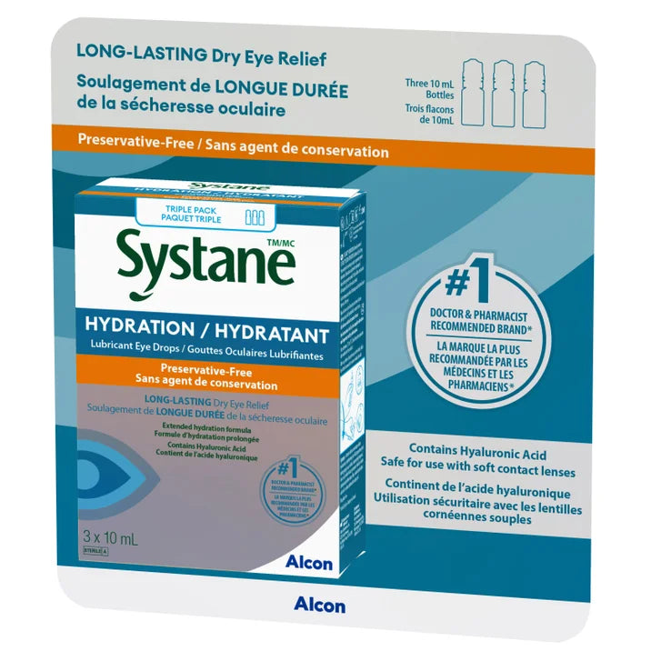 Systane Hydration Eye Drops, 3 x 10 mL R4