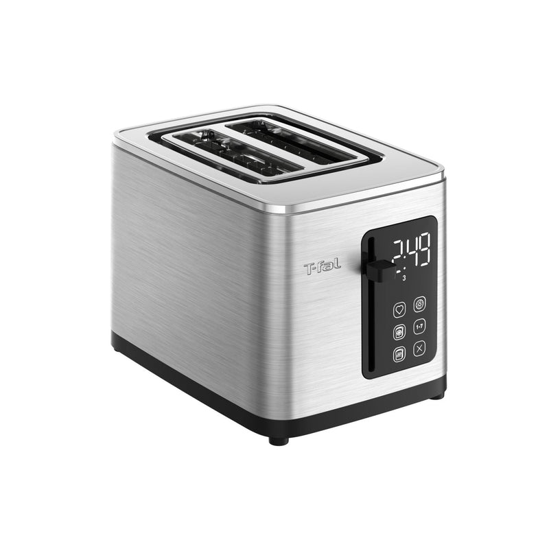 T-fal 2-Slice Stainless Steel Digital Toaster, Extra wide slots, 7 Browning levels E9