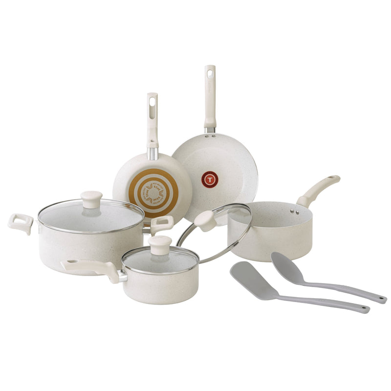 T-fal Beige 10-Piece Non-Stick Set, Beige Q4