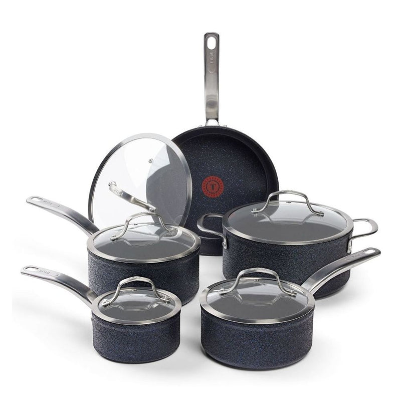 T-fal StoneShield 10-pc Cookware Set with DefenseShield Technology, 6-Multilayer Construction, Induction Safe B2