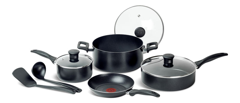 T-fal Viva Non-Stick Cookware Set, Black, 9-pc G2